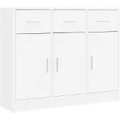 vidaXL Dressoir Wit 91x28x75 cm Bewerkt Hout