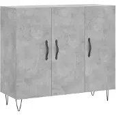 vidaXL Dressoir 90x34x80 cm bewerkt hout betongrijs