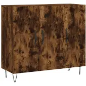 vidaXL Dressoir 90x34x80 cm bewerkt hout gerookt eikenkleurig