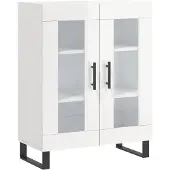 vidaXL Dressoir 69,5x34x90 cm bewerkt hout hoogglans wit