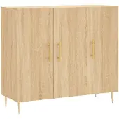 vidaXL Dressoir 90x34x80 cm bewerkt hout sonoma eikenkleurig