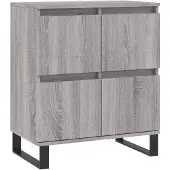 vidaXL Dressoir 60x35x70 cm bewerkt hout grijs sonoma eikenkleurig