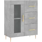 vidaXL Dressoir 69,5x34x90 cm bewerkt hout betongrijs