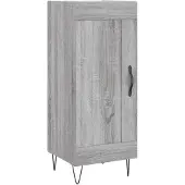 vidaXL Dressoir 34,5x34x90 cm bewerkt hout grijs sonoma eikenkleurig