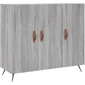 vidaXL Dressoir 90x34x80 cm bewerkt hout grijs sonoma eikenkleurig
