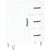 vidaXL Dressoir 69,5x34x90 cm bewerkt hout wit