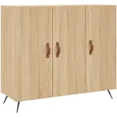 vidaXL Dressoir 90x34x80 cm bewerkt hout sonoma eikenkleurig