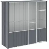 vidaXL Vogelkooi 215x78x200 cm gegalvaniseerd staal antracietkleurig