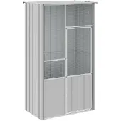 vidaXL Vogelkooi 115x78x200 cm gegalvaniseerd staal grijs