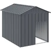 vidaXL Hondenhok met dak 117x153x123 cm gegalvaniseerd staal antraciet