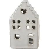 Clayre & Eef Waxinelichthouder Huis 11 cm Beige Porselein Beige