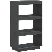 vidaXL Boekenkast/kamerscherm 60x35x103 cm massief grenenhout grijs