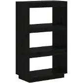vidaXL Boekenkast/kamerscherm 60x35x103 cm massief grenenhout zwart