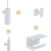 Guido Gusto Toilet accessoires set Mat wit design met zeepdispenser