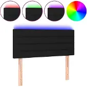 vidaXL Hoofdbord LED 80x5x78/88 cm stof zwart