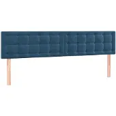 vidaXL Hoofdborden 160x5x78/88 cm fluweel donkerblauw