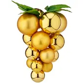 Krist+ decoratie druiventros - goud - kunststof - 28 cm - Feestdecoratievoorwerp