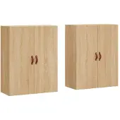 vidaXL Hangkasten 2 st 69,5x34x90 cm sonoma eikenkleurig