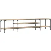 vidaXL Tv-meubel 201x35x45 cm bewerkt hout en ijzer sonoma eikenkleur