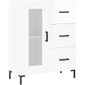 vidaXL Dressoir 69,5x34x90 cm bewerkt hout hoogglans wit