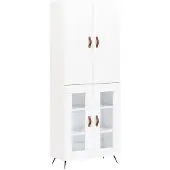 vidaXL Hoge kast 69,5x34x180 cm bewerkt hout wit