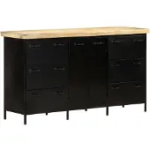 vidaXL Dressoir 140x38x76 cm ruw mangohout