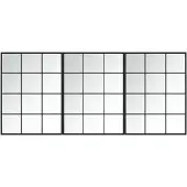 vidaXL Wandspiegels 3 st 80x60 cm metaal zwart