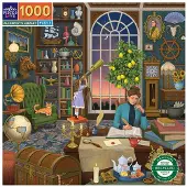 Eeboo Piece & Love: Alchemist's Library - Puzzel van 1000 stukjes - Vierkante legpuzzel voor volwassenen 23x23 Inclusief afbeeldingsreferentie-inzetst