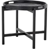 Bloomingville Milli dienblad tafel, zwart, rotan