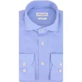 Profuomo overhemd blauw Slim Fit Knitted