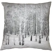 Clayre & Eef Kussenhoes 45x45 cm Grijs Polyester Boom Sierkussenhoes Grijs Sierkussenhoes