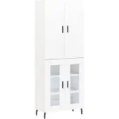 vidaXL Hoge kast 69,5x34x180 cm bewerkt hout wit