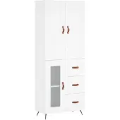 vidaXL Hoge kast 69,5x34x180 cm bewerkt hout wit