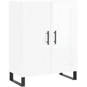 vidaXL Dressoir 69,5x34x90 cm bewerkt hout hoogglans wit
