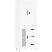 vidaXL Hoge kast 69,5x34x180 cm bewerkt hout wit