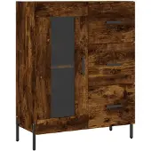 vidaXL Dressoir 69,5x34x90 cm bewerkt hout gerookt eikenkleurig