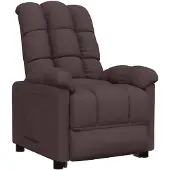 vidaXL Fauteuil verstelbaar stof donkerbruin