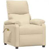 vidaXL Massagestoel stof crèmekleurig