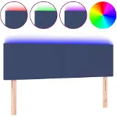 vidaXL Hoofdbord LED 144x5x78/88 cm stof blauw