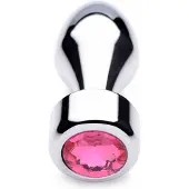 Booty Sparks Aluminum Buttplug Met Roze Kristal - Klein