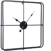 LW Collection Wandklok Harvey | LW Collection metaal zwart 80x80 cm wandklokken | NADUVI