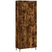 vidaXL Hoge kast 69,5x34x180 cm bewerkt hout gerookt eikenkleurig
