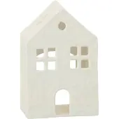 J-Line theelichthouder Huis - aluminium - wit