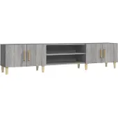 vidaXL Tv-meubel 180x31,5x40 cm bewerkt hout grijs sonoma eikenkleurig