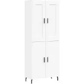 vidaXL Hoge kast 69,5x34x180 cm bewerkt hout wit