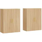 vidaXL Hangkasten 2 st 69,5x34x90 cm sonoma eikenkleurig