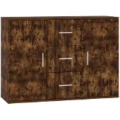 vidaXL Dressoir 91x29,5x65 cm bewerkt hout gerookt eikenkleurig