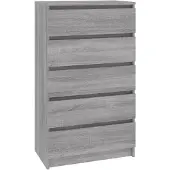 vidaXL Ladekast 60x36x103 cm bewerkt hout grijs sonoma eikenkleurig