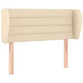 vidaXL Hoofdbord met randen 103x23x78/88 cm stof crèmekleurig