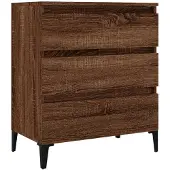 vidaXL Dressoir 60x35x70 cm bewerkt hout bruin eikenkleur